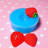 001LBS Strawberry (Half) Silicone Mold Flexible Mold Miniature Food, Sweets, Jewelry, Charms (Clay Fimo Resin Gum Paste Fondant)