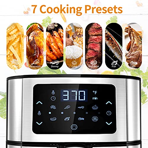 Air Fryer, 6 Quart Electric Hot Air Fryer Oven Oilless Cooker, BLUE STONE LCD Digital Screen and Nonstick Frying Pot,7 Presets, Preheat& Appointment,Keep Warm& Nonstick
