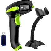 NADAMOO 2D Wireless Barcode Scanner with Stand, Compatible with Bluetooth &amp; 2.4G Wireless &amp; Wired Connection, Cordless QR Code Scanner USB Image Bar Code Reader for Computer Tablet iPhone iPad Android