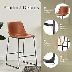 JHK 26 inch Counter Height Bar Stools Set of
