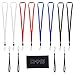 8 Neck Lanyards (Red, White, Blue, Black) and 4 Wrist Straps (Black) - for ID Cards, Cell Phones, Keys, USB Drives, Compact Cameras, Flashlights, etc - Diamond Shield Cleaning Cloth / Packaging
