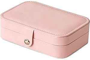 ITEFDTUTNE Travel Jewelry Box, PU Leather Small Jewelry Case For Women Girls Mothers Portable Mini Earrings Rings Necklaces B