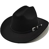 Willheoy Kids Cowboy Hat for Girls Boys Western Cowgirl Hat with Buckle Belt Unisex Wide Brim Fedora Hat Dress Up Costume