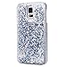 Galaxy S5 Case, Galaxy S5 Neo Case, Galaxy S5 Liquid Glitter Case,PHEZEN 3D Creative Design Shiny Quicksand Flowing Bling Glitter Sparkle Heart Clear Hard Case for Samsung Galaxy S5 - Silver Diamond