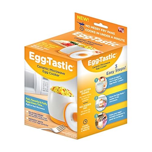 Allstar Innovations As Seen on TV Egg-Tastic Microwave Egg Cooker and Poacher for Fast and Fluffy Eggs, White/Orange Home & Kitchen, Kitchen & Dining, Cookware