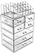 Sorbus Cosmetic Makeup and Jewelry Storage Case Display - Spacious Design - Great for Bathroom, Dresser, Vanity and Countertop (3 Large, 4 Small Drawers, Clear) primary