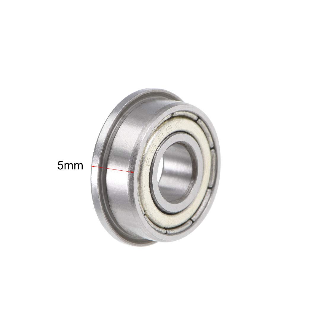 sourcing map F696ZZ Flanged Ball Bearing 6mmx15mmx5mm Double Shielded Chrome Steel Deep Groove Bearings 10pcs - Image 4