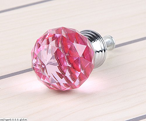 image for Do4U 10pcs 30mm Crystal Glass Cabinet Knob Drawer Pull Handle Kitchen 