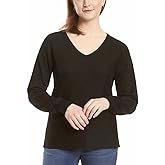 Ella Moss Womens Ribbed V-Neck Sweater