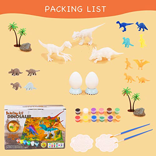 Herefun Dinosaurier Malset für Kinder, 3D Dinosaurier Bemalen Malsets Dinosaurier Spielzeug Malsets mit Spielmatte… – Bild 4