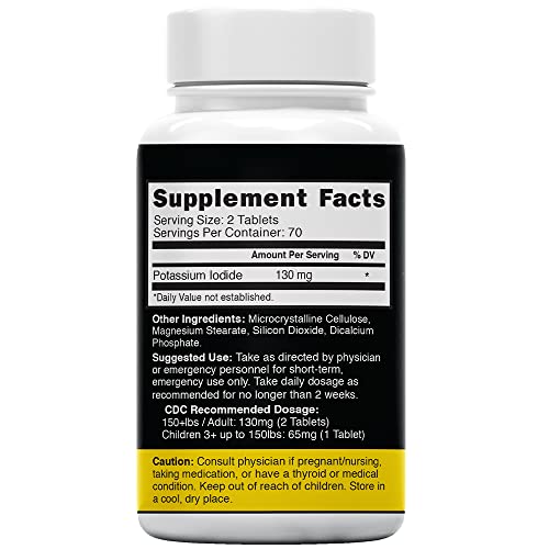 Potassium Iodide Radiation Tablets 130 Mg (5 Pack) (700 Tablets) EXP