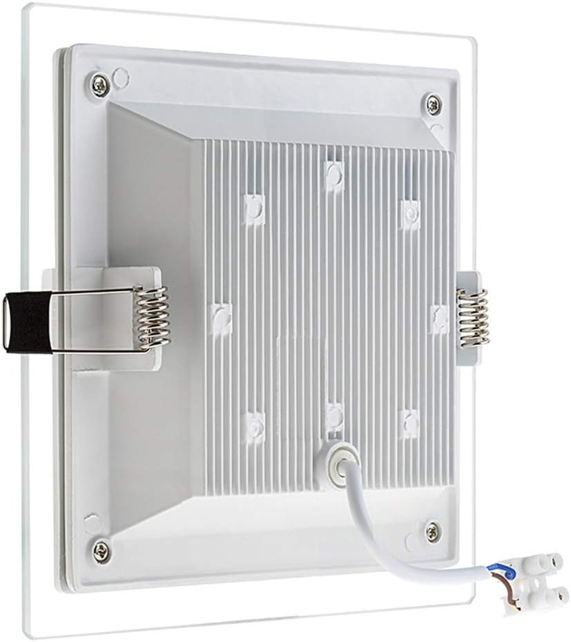 G.W.S® 18W Crystal Glass Edge Square LED Recessed Flat Panel Downlight Ceiling Light Day White (6000K), LED Driver Included - Image 5