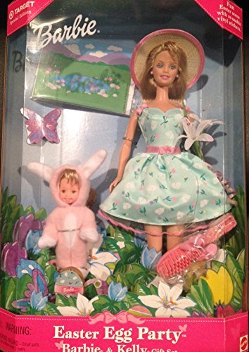 Easter Egg Party Barbie and Kelly Gift Set + Fun Easter Scene With Re-Usable Vinyl Stickers