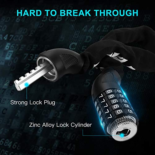 UBULLOX Bike Chain Lock 3FT Bike Lock 5Digit Combination Bike Lock AntiTheft Bicycle Lock