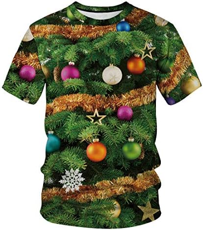 TenMet Mens Womens 3D Print Ugly Novelty Christmas T-Shirt Short Sleeve