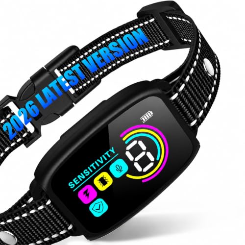 Dog Bark Collar for Large Medium Small Dogs,Smart Anti Barking Device with 4 Training Modes,Rechargeable IP67 Waterproof Barking Collar with 8 Adjustable Sensitivity