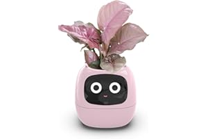 TPHRAVAL Intelligent Flower Pot, Electronic Bud, Maintenance Plant Assistant, Fun Interactive Flower Pot, Indoor Green Planting Monitoring, LCD Screen Display, Cell Phone APP Connection (Pink)