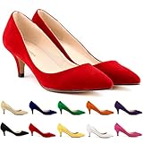 ZriEy Delicacy Professional Womens Glossy Close Toe Dress Mid Heel Pump Crocodile Grain