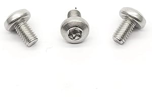DGZ STORE M6-1.0x10mm Stainless Steel Torx Bolts Round Head Six Star Six Lobe Screws Full Thread 30pcs