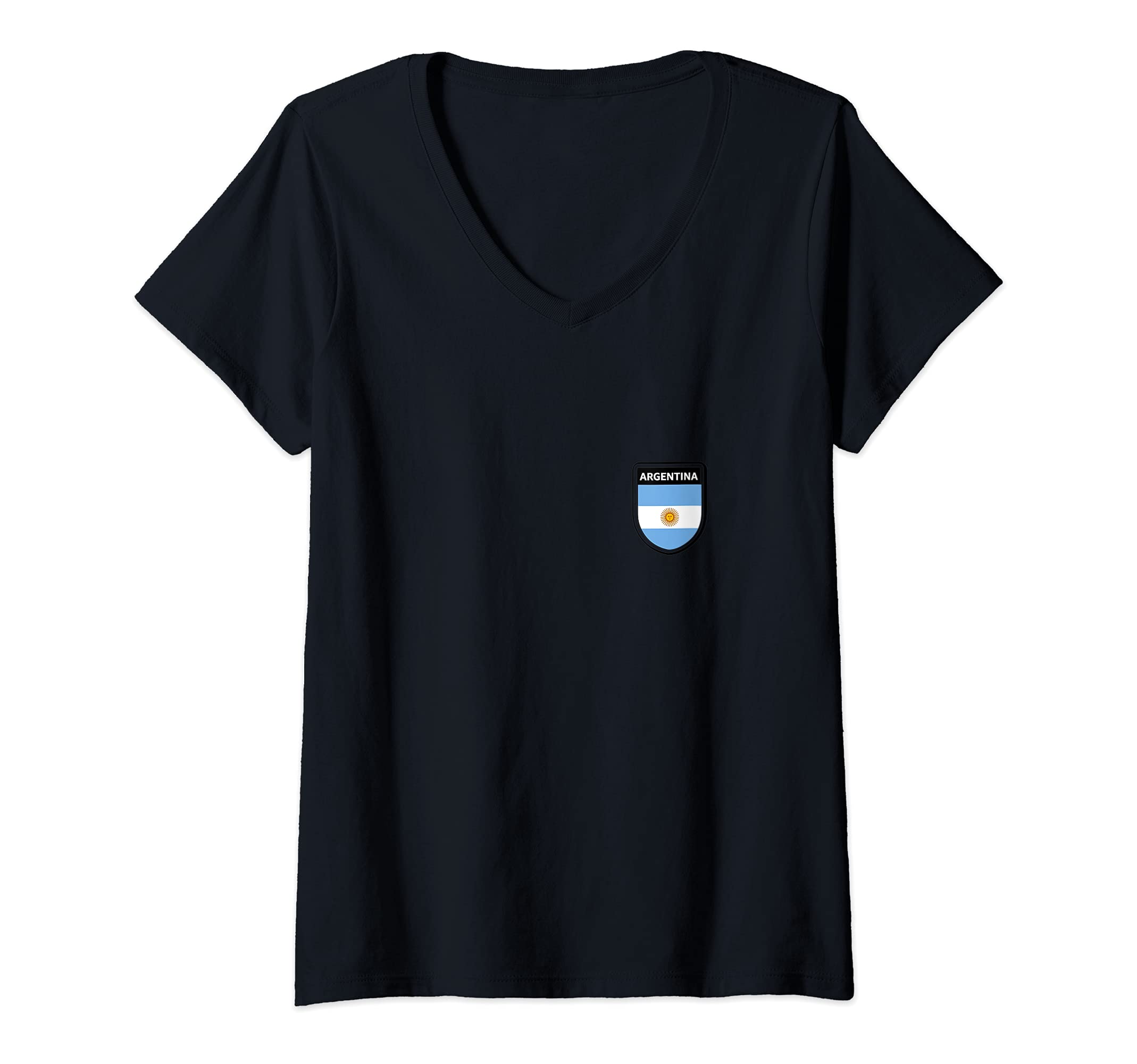 Womens Flag Argentina V-Neck T-Shirt
