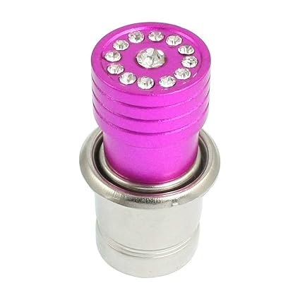 SLB Works Replacement DC 12V Decorative Fuchsia Silver Rhinestones Car Cigarette Lighter Plug Ignition Auto Decor