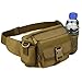 Multi functional Waist Pack, WOTOW Military Single Shoulder Hip Belt Bag Fanny Packs Water Resistant Waist Bag Pouch Hiking Climbing Outdoor Bumbag with Water Bottle Pocket Holder (Brown)