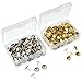 Shappy 400 Pieces Thumb Tacks Drawing Pins Pushpins Thumbtacks for Office or DIY, 10 mm Head, Silver and Brass Tone