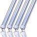 CNSUNWAY 8FT LED Bulbs, 45W 5400LM 6000K Super Bright, T8 T10 T12 FA8 Single Pin LED Tube Lights, Clear Cover, Ballast Bypass, 8 Foot LED Bulbs to Replace Fluorescent Light Bulbs (Pack of 4)