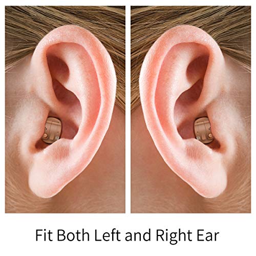 TKING Digital Hearing Amplifier for Adults,Fit Both Right and Left Ear (Red, Battery Type)