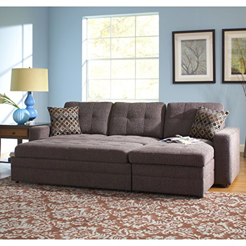 Gus Sectional Sofa with Pull Out Bed Charcoal Pricepulse