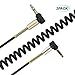 3.5mm Coiled Aux Cable;Seadream 2Pack 3-Pole Coiled 3.5mm Male Right Angle to 3.5mm Male Right Angle Stereo Audio Spring Aux Cable for Beats Dr. Dre Studio iPhone Samsung