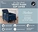Great Bay Home Velvet Plush Stretch Recliner Slipcover. Velvet Recliner Furniture Protector, Soft Anti-Slip, High Stretch (Recliner, Dark Denim Blue)