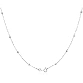 FUNEIA 925 Sterling Silver Necklace for Women Trendy Dainty Real Silver Chain Necklace Simple Thin Box Chain Beaded Chain Snake Chain Herringbone Necklaces Jewelry 14/16/18 Inch