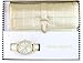 Gino Milano Women's Gold Leather Band Watch & Matching Tri-Fold Wallet Set - Gold