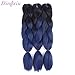 Dingxiu (3Packs,24inch) Ombre Braiding Hair Extensions Afro Jumbo Braids Synthetic Fiber Hair Two Tone Twist Braiding hair 100g/Pack (Black-Dark Blue)
