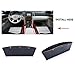 Car Seat PU Leather Console Gap Filler Side Pocket and Catcher Organizer Interior Accessories,Set of 2 (Black)