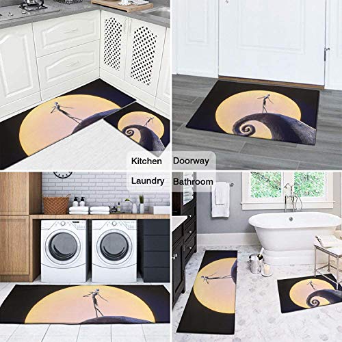GUYJBcn 2 Pieces Ergonomics Nightmare Before Christmas Jack Kitchen Rug