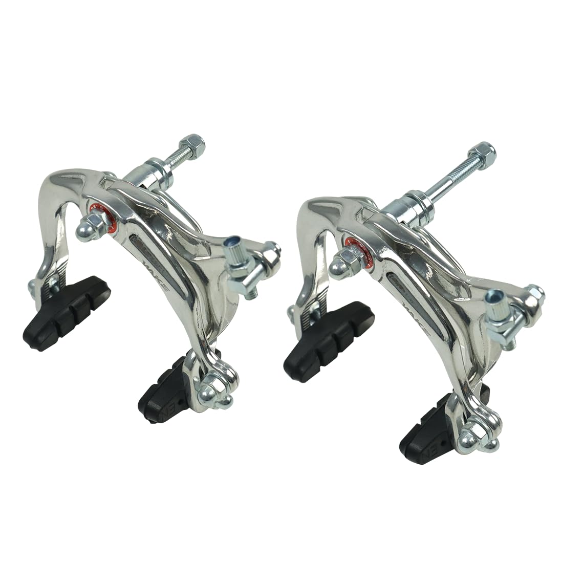 FOMTOR Bike Brakes Set, C Brake Set, Bike Brake Calipers C Shape, Bicycle Brake Levers Handles 2.5 Finger 2.2cm Diameter for Most Bicycle, Road Bike, MTB, BMX, Cycling (Silver)