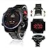 Weide Mens Red Theme Black Dial Dual Time Display Wrist Watch WH2309BR