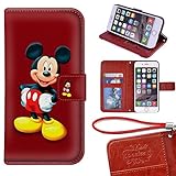 iPhone 6/6s Plus Wallet Case[5.5 inch], Onelee - Mickey Mouse Premium PU Leather Case Wallet Flip Stand Case Cover for iPhone 6/6S Plus with Card Slots