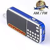 Ohala Mini Portable Am/Fm Radio Mp3 Music Player Speaker Support Micro Sd/tf Card (blue)