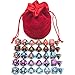 5 Assorted Colors Polyhedral Dice Set for Dungeons and Dragons DnD Pathfinder RPG Role Playing Games with Red Drawstring Dice Bag (Total 5 Sets)