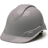 Pyramex Ridgeline Cap Style Hard Hat 4 Point Ratchet Vented | Lightweight HDPE shell, Ratchet suspension, Rain trough, Construction &amp; utility, ANSI Z89.1 Type I Class C/G/E