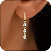 Tituthia Gold Earrings for Women Trendy, Simple Dainty 14K Gold Plated Paperclip Square Chain Link Dangle Hoops Earrings Pin Stud Huggie Earrings Lightweight Hypoallergenic Minimalist Aesthetic Gold Jewelry for Christmas Gifts