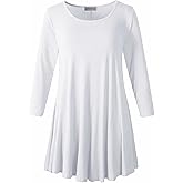 LARACE 3/4 Sleeve Shirts for Women Plus Size Tunic Dressy Top Loose Fit Flare T-Shirt