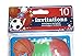 Kids Birthday Party Invitations - 20 Invitations Total (Sports Themed: Soccer, Baseball, Football, Basketball)