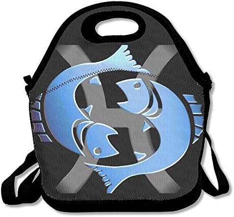 Black Pisces Logo Unisex Lunch Bags For Woman Man Kid