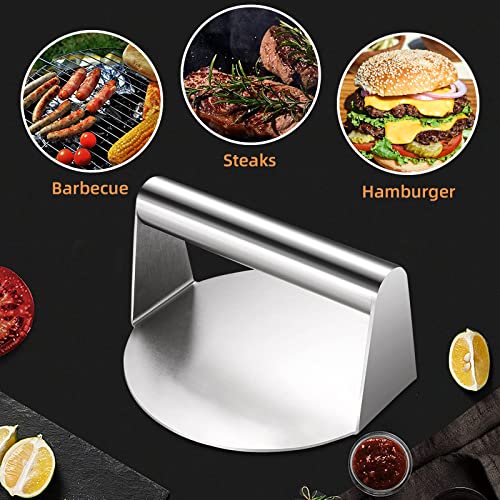 Koicarpe Burger Press Stainless Steel Burger Smasher Tool Smooth