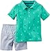 Carters Little Boys 2-Piece Polo & Short Set Nautical Turquoise
