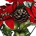 Floral Garden (Pack of 4) Christmas House 7-stem Poinsettia Bushes with Pinecones, 12½
